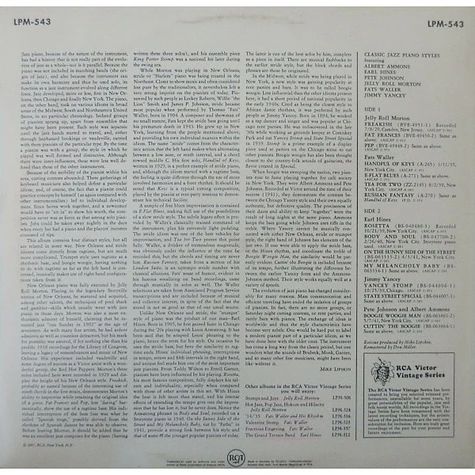 V.A. - Classic Jazz Piano Styles