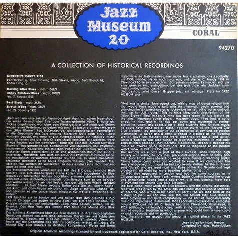 Red McKenzie & Eddie Lang / McKenzie's Candy Kids - Jazz Museum 20