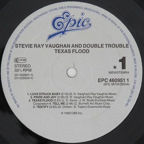 Stevie Ray Vaughan & Double Trouble - Texas Flood