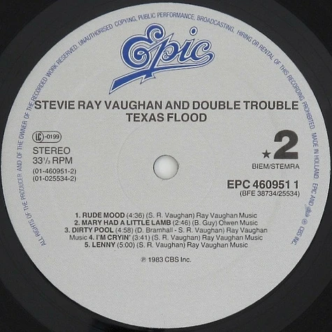 Stevie Ray Vaughan & Double Trouble - Texas Flood