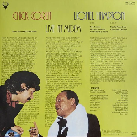 Chick Corea & Lionel Hampton - Live At Midem