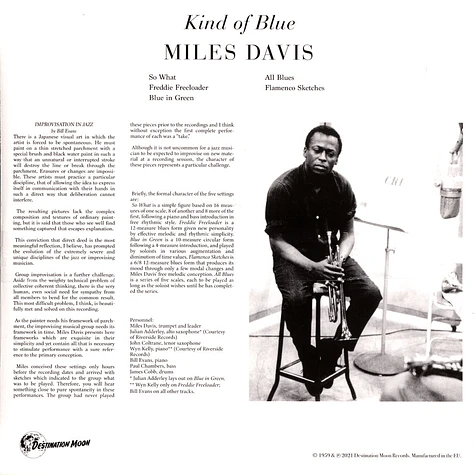 Miles Davis - Kind Of Blue Black Vinyl Edition