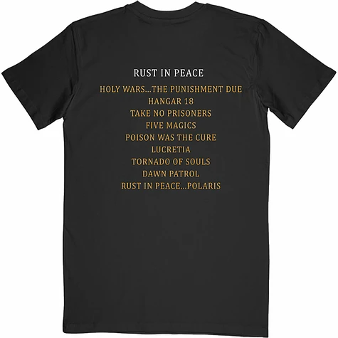 Megadeth - Rust In Peace Track list T-Shirt