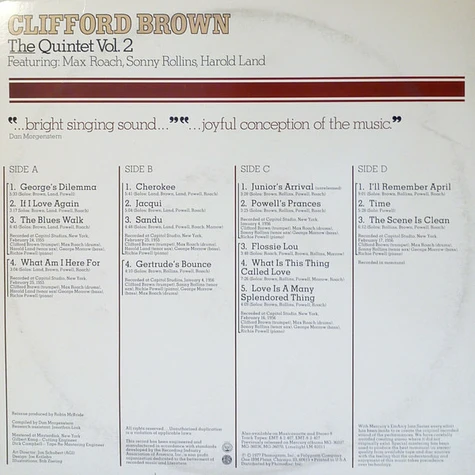 Clifford Brown - The Quintet Vol. 2