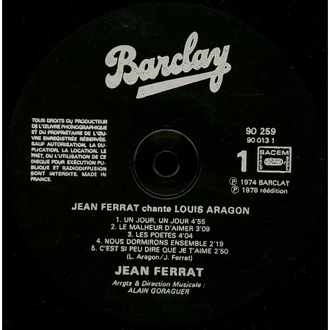 Jean Ferrat - Ferrat Chante Aragon