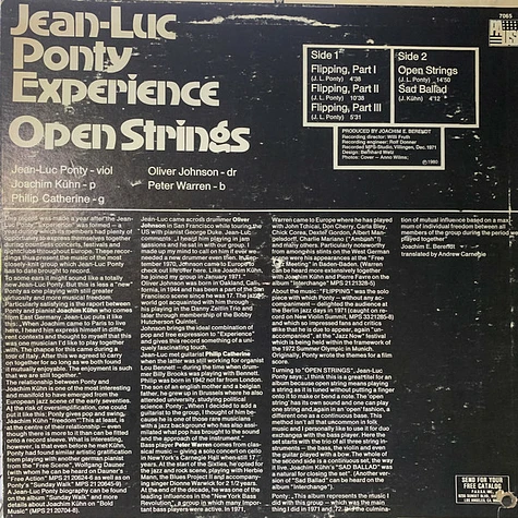Jean-Luc Ponty "Experience" - Open Strings - Jean-Luc Ponty Experience