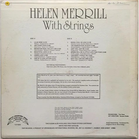 Helen Merrill - Helen Merrill With Strings