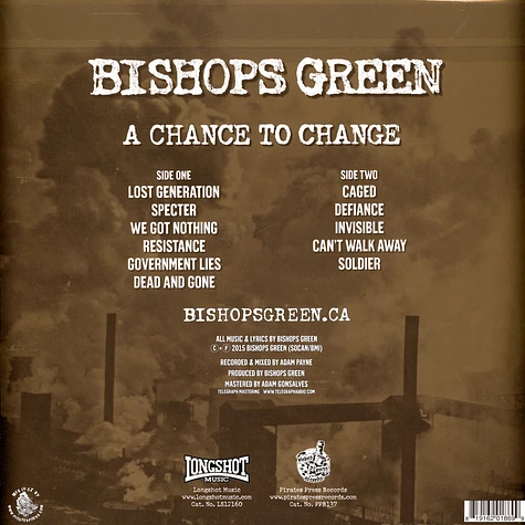 Bishops Green - A Chance To Change Gold Vinyl Edition