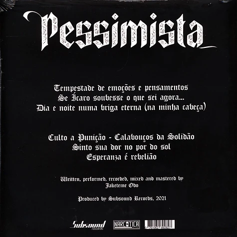 Pessimista - Ocaso Black Vinyl Edition