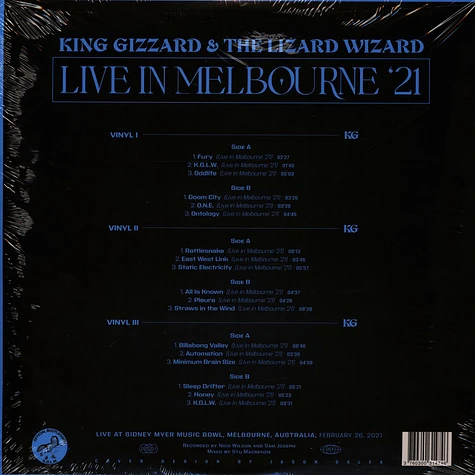 King Gizzard & The Lizard Wizard - Live In Melbourne '21 Transparent Blue Vinyl Edition