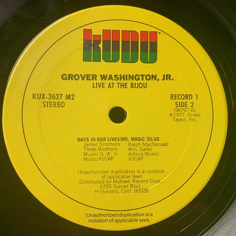 Grover Washington, Jr. - Live At The Bijou