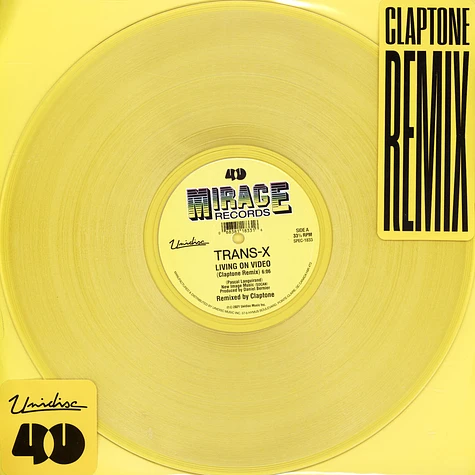 Trans-X - Living On Video Claptone Remix Yellow Vinyl Edition Damaged Sleeve