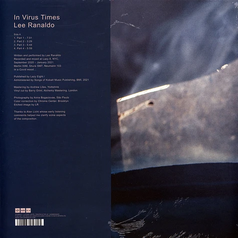 Lee Ranaldo - In Virus Times Transparent Turquoise Vinyl Edition