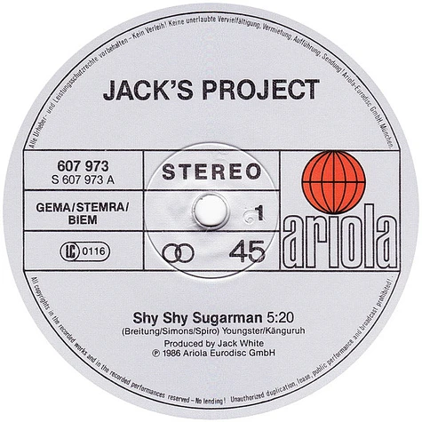 Jack's Project - Shy Shy Sugarman