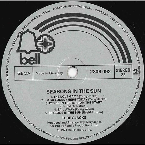 Terry Jacks - Seasons In The Sun