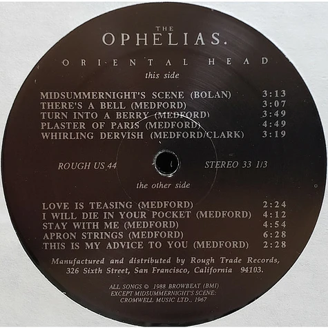 The Ophelias - Oriental Head
