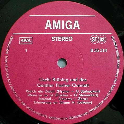 Uschi Brüning, Günther Fischer-Quintett - Uschi Brüning Und Das Günther Fischer-Quintett
