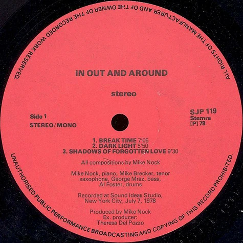 Mike Nock Quartet - In Out And Around