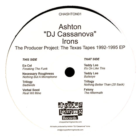 Ashton "DJ Cassanova" Irons - Texas Tapes 92-95