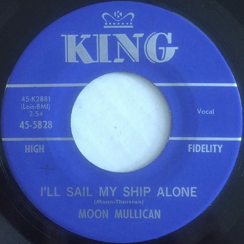 Moon Mullican - New Jole Blon / I'll Sail My Ship Alone