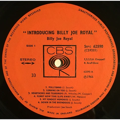Billy Joe Royal - Introducing