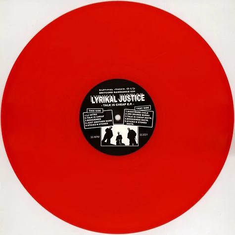 Lyrikal Justice - Talk Is Cheap Red Vinyl Edition