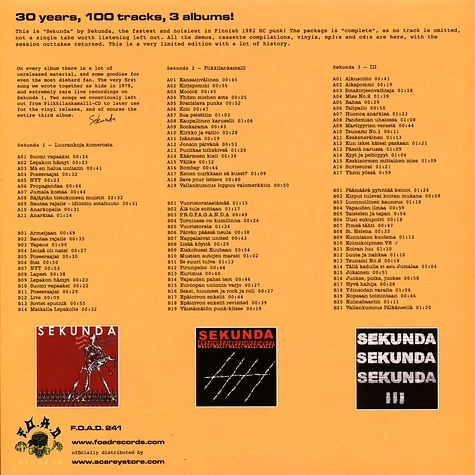 Sekunda - Complete Discography 1979/2009 Black Vinyl Vinyl Edition
