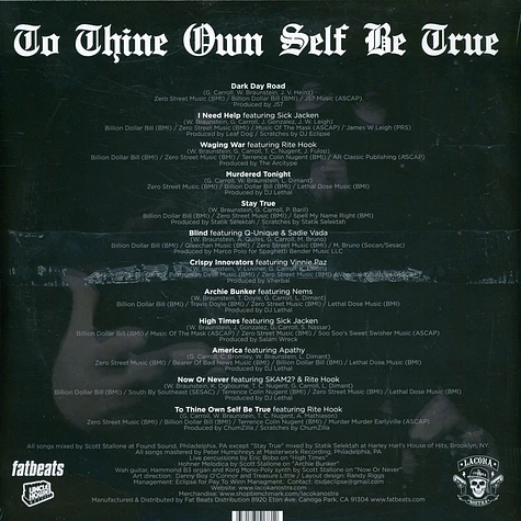 La Coka Nostra - To Thine Own Self Be True Colored Vinyl Edition