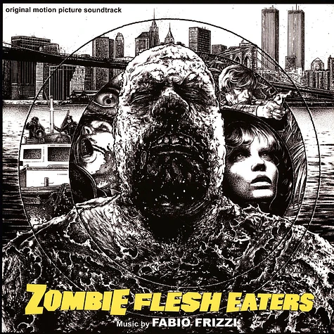 Fabio Frizzi - OST Zombie Flesh Eaters Definitive Green White Striped Edition With Cover By Alexandros Pyromallis