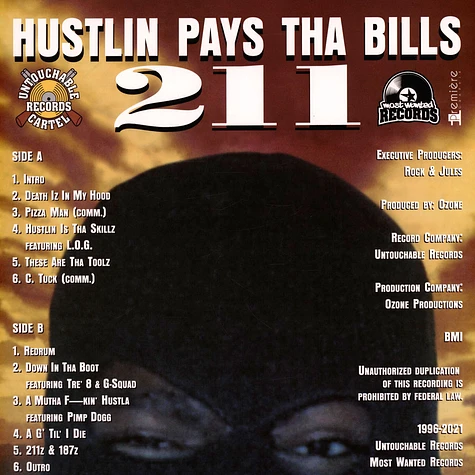 211 - Hustlin Pays Tha Bills Black Vinyl Edition