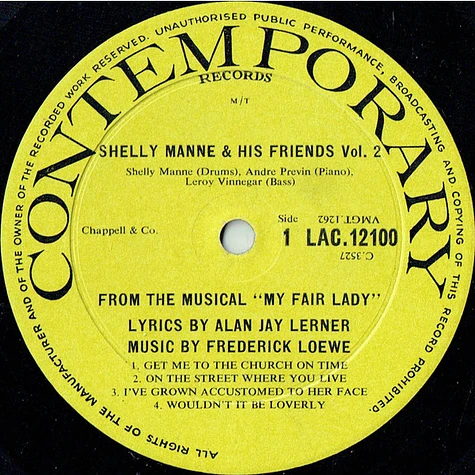 Shelly Manne & His Friends - Modern Jazz Performances Of Songs From My Fair Lady Vol. 2