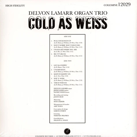 Delvon Lamarr Organ Trio - Cold As Weiss Black Vinyl Edition