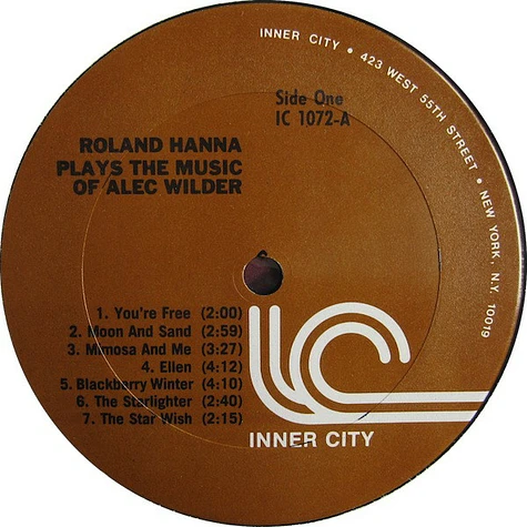 Roland Hanna - Roland Hanna Plays The Music Of Alec Wilder