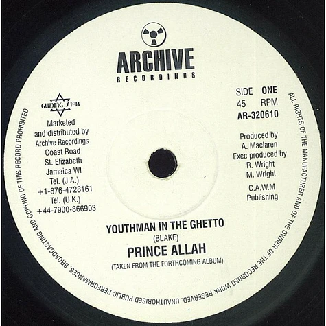 Prince Alla - Youthman In The Ghetto