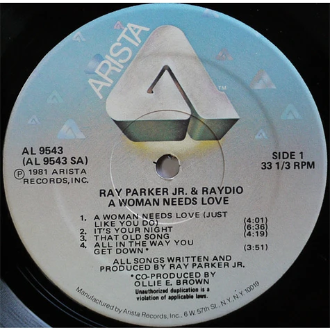 Ray Parker Jr. And Raydio - A Woman Needs Love