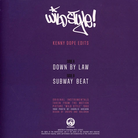 Wild Style - Down By Law / Subway Beat Kenny Dope Edits