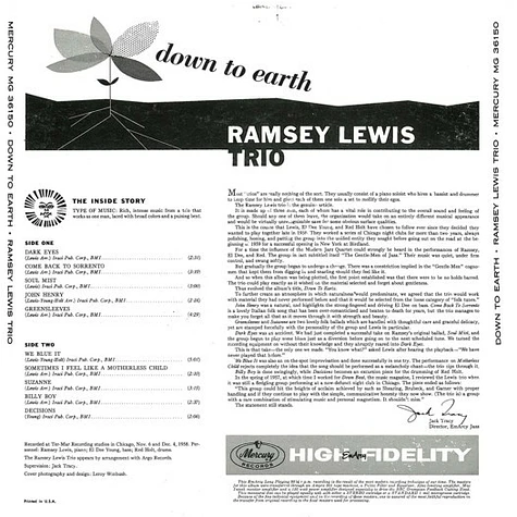 The Ramsey Lewis Trio - Down To Earth (The Ramsey Lewis Trio Plays Music From The Soil)