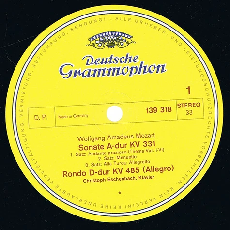 Wolfgang Amadeus Mozart • Christoph Eschenbach - Sonaten A-Dur KV 331 • C-Dur KV 330 / Rondo D-Dur KV 485 • A-Moll KV 511