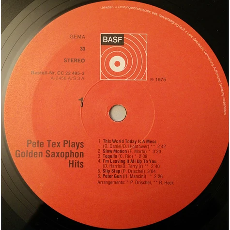 Pete Tex - Plays Golden Saxophon Hits