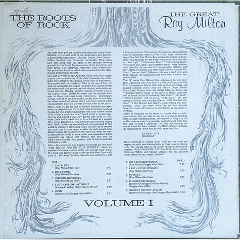 Roy Milton - Roots of Rock Vol. 1