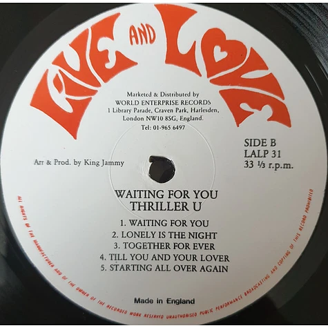 Thriller U - Waiting For You