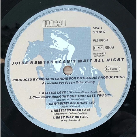 Juice Newton - Can't Wait All Night
