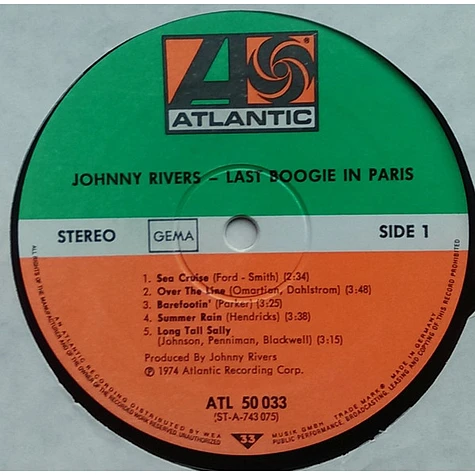 Johnny Rivers And His L. A. Boogie Band - Last Boogie In Paris