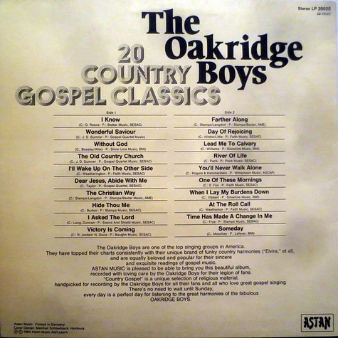 The Oak Ridge Boys - 20 Country Gospel Classics