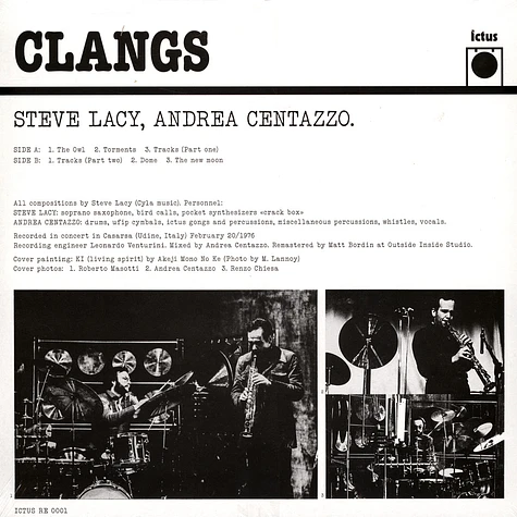 Steve Lacy And Andrea Centazzo - Clangs