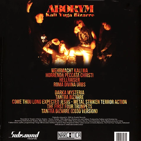 Aborym - Kali Yuga Bizarre Black Vinyl Edition