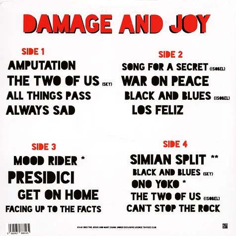 The Jesus And Mary Chain - Damage And Joy Black Vinyl Deluxe Edition