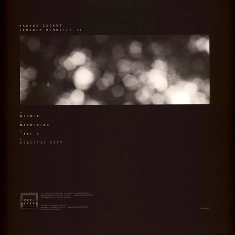 Markus Suckut - Blurred Memories II Black Vinyl Edition