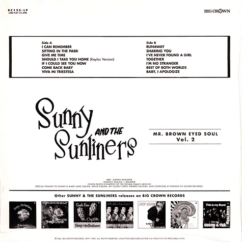 Sunny & The Sunliners - Mr Brown Eyed Soul Volume 2