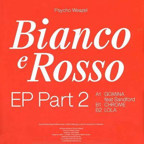 Psycho Weazel - Bianco & Rosso Part 2 EP